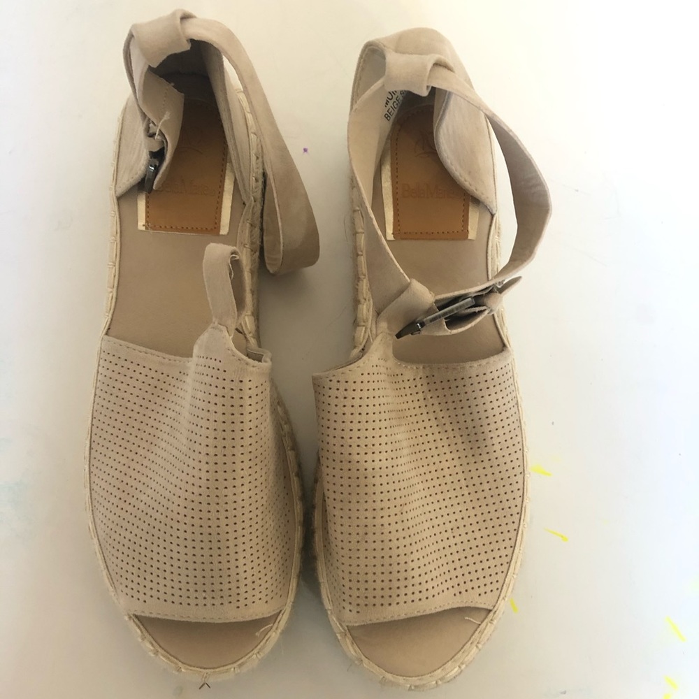 Ankle strap platform style wedge. Size 8